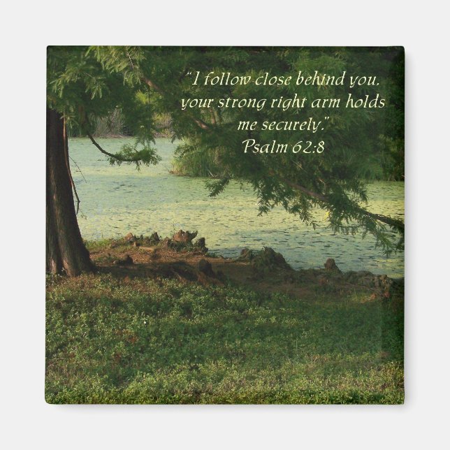 Psalm 62:8 Uppmuntra Nature Magnet (Framsidan)