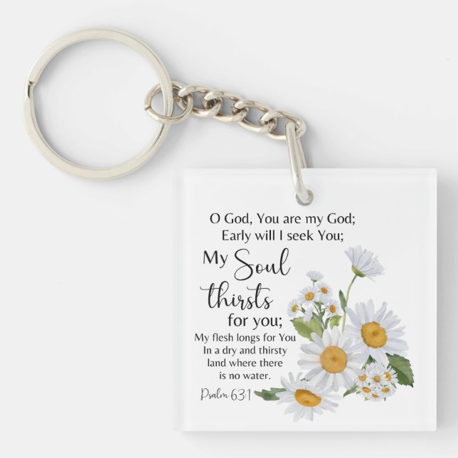 Psalm 63:1 Bible Scripture Chamomile Flowers (Framsidan)