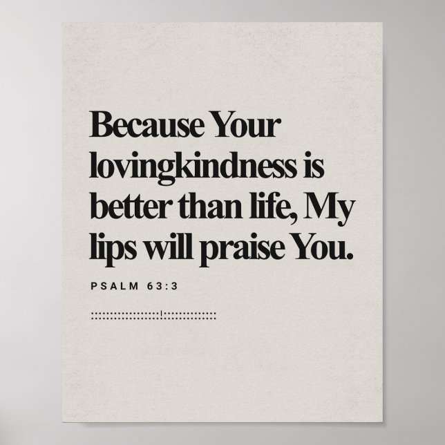 Psalm 63:3 - Guds skript Poster (Framsidan)