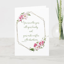 Psalm 6511 Rosa Magnolia Bible Verse Hälsning Kort