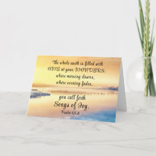 Psalm 65:8 Du kallar fram Sång av Joy Bible Verse Kort