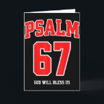 Psalm 67 Gud kommer att välsigna oss Varsity numme Kort<br><div class="desc">Psalm 67 Gud kommer att välsigna oss Varsity nummer 67</div>