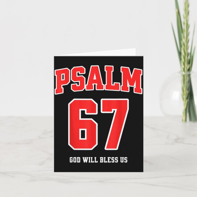 Psalm 67 Gud kommer att välsigna oss Varsity Numme Kort (Framsida)