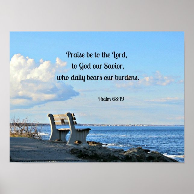Psalm 68:19 Ömska vara till Gud, till Gud .... Poster (Framsidan)