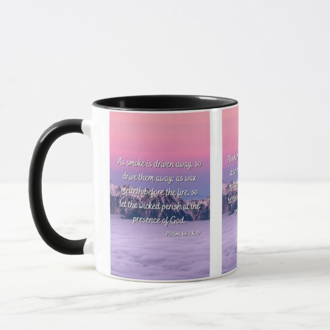 Psalm 68:2 KJV Bible Verse Two-Tone Mugg (Vänster)