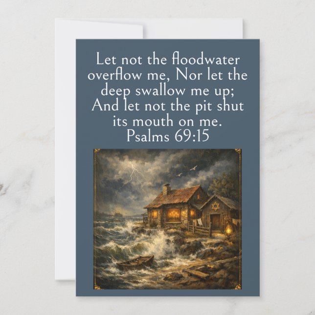Psalm 69:15 Bibelvers, Skriftstöd Kort (Framsida)