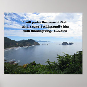 Psalm 69:30 Jag ska lovorda Guds namn ... Poster