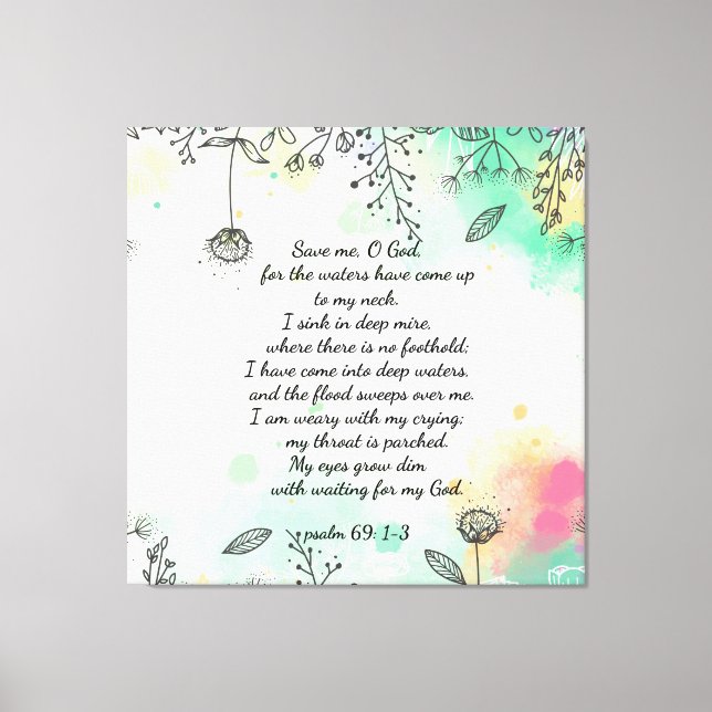 Psalm 69 kanvastryck (Framsida)