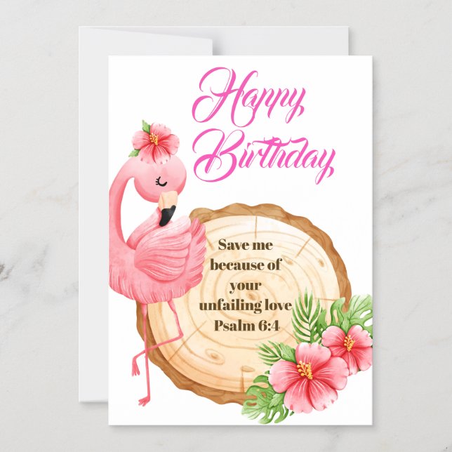 Psalm 6:4 Christian Birthday Greetings Magnetisk Inbjudningskort (Framsida)