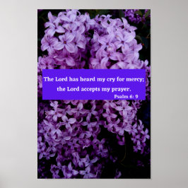Psalm 6 Blommigt, bibelverse Poster