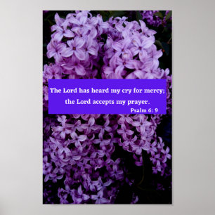 Psalm 6 Blommigt, bibelverse Poster