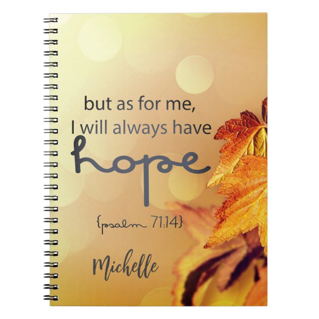 Psalm 71:14 Jag kommer alltid att ha HOPE-Personli Anteckningsbok (Framsidan)