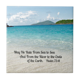Psalm 72:8 maj Han styr från hav till hav... Kakelplatta