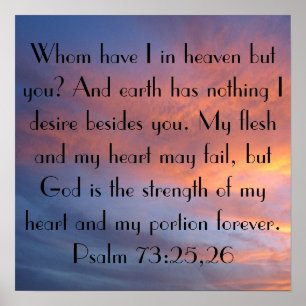 Psalm 73:25-26 bibelsolnedgång himlar poster