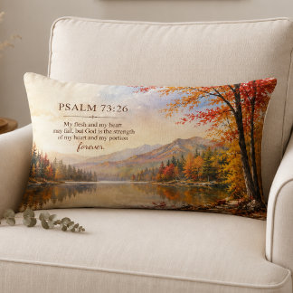 Psalm 73:26 Bibelvers Höstsjö Lumbarkudde