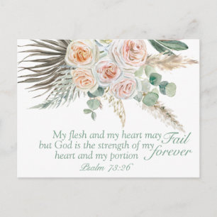 Psalm 73:26 Bibelvers Motiverande vykort