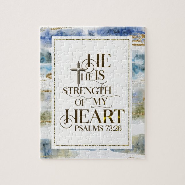 Psalm 73:26 Han är styrkan i mitt hjärta Pussel (Vertikal)