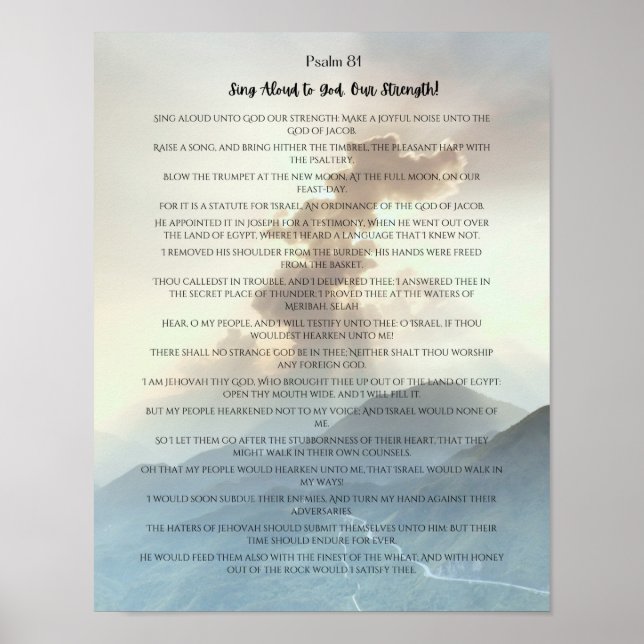 Psalm 81, Sjunga Aloud till Gud vår styrka Poster (Framsidan)