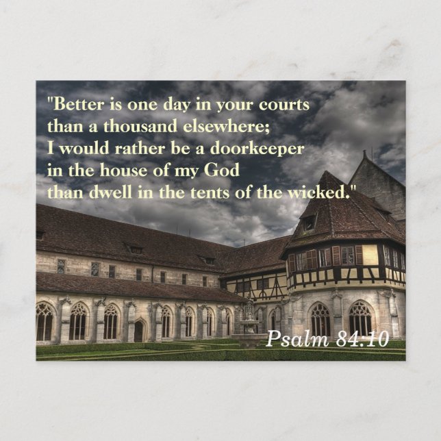 Psalm 84:10-skriptminneskort vykort (Framsida)