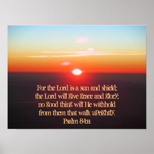 Psalm 84:11 Herren är en sol och Poster sköld (Framsidan)