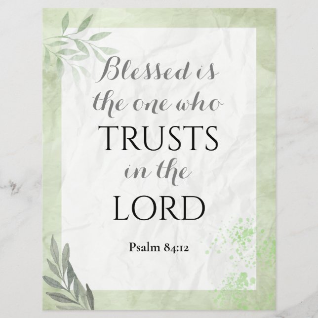 Psalm 84:12 Kristet bibelvers Reklamblad (Framsidan)