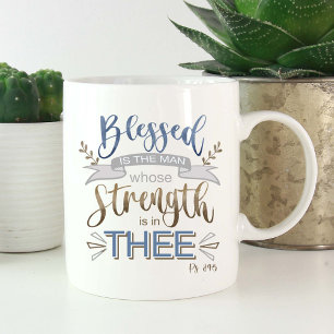 Psalm 84:5 - Välsignad är Man Fars dag Kaffemugg