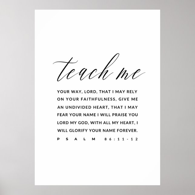Psalm 86:11-12 Bible Verse Wall Art, Poster (Framsidan)