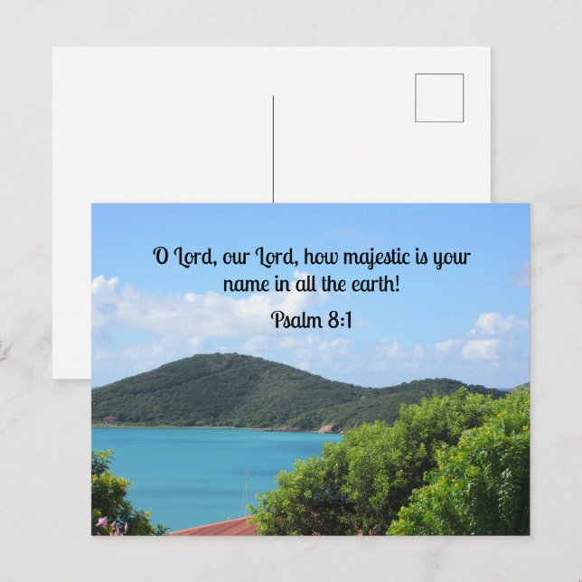 Psalm 8:1 O Lord, vår Herre, hur majestisk är Vykort (Fram/baksida)
