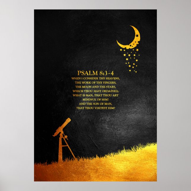 Psalm 8:3-4, bibelverse poster (Framsidan)