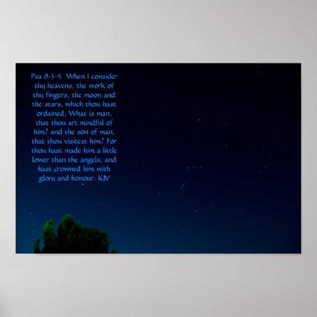 Psalm 8:3-5 poster (Framsidan)