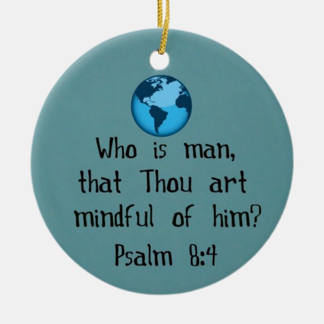Psalm 8:4 julgransprydnad keramik (Framsidan)