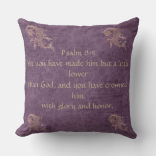 Psalm 8:5 Dekorativ fyllning Reversibel med Krona. Kudde