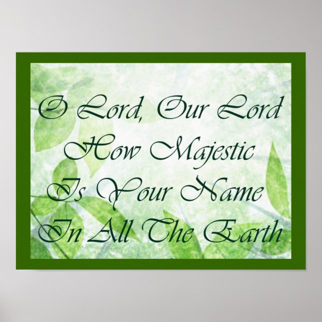 Psalm 8:9 Hur majestiskt är ditt namn Poster (Framsidan)