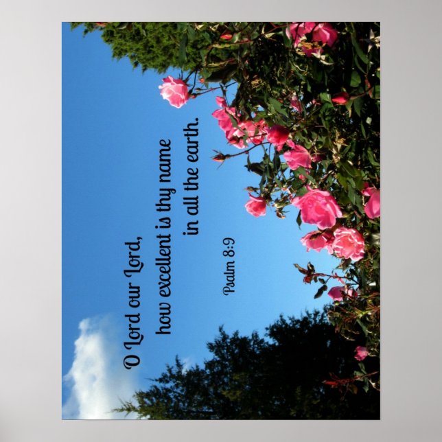 Psalm 8:9 O Herren, hur utmärkt är din.. Poster (Framsidan)