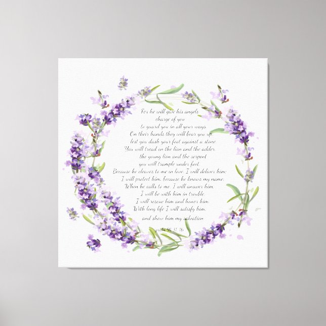 Psalm 91: 11-16 kanvastryck (Framsida)