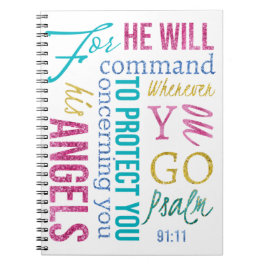 Psalm 91:11 Angel Scripture Prayer Journal Sermon Anteckningsbok