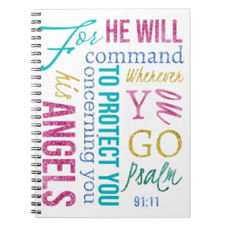 Psalm 91:11 Angel Scripture Prayer Journal Sermon Anteckningsbok