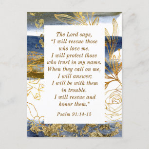 Psalm 91:14-15 Herren säger att jag ska Rädding Bi Vykort