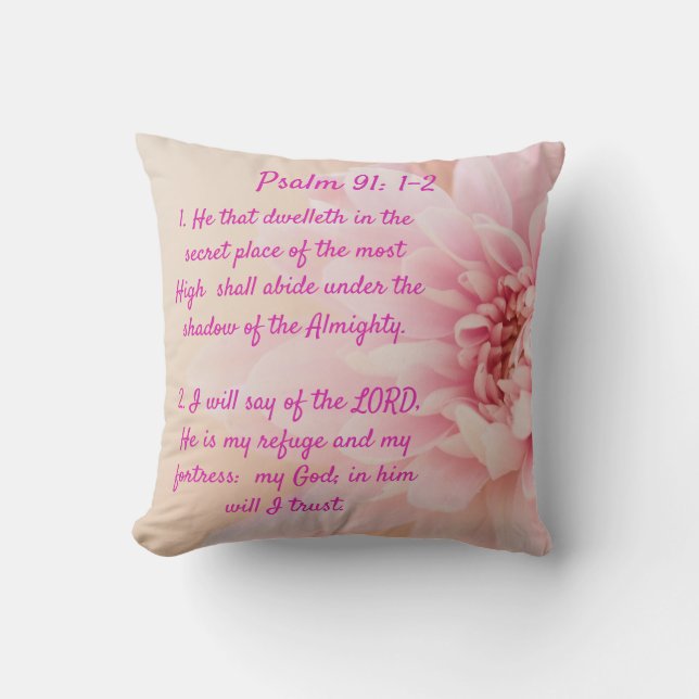 Psalm 91:1-2 dekorativ kudde (Framsida)