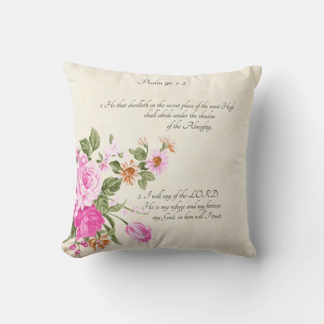 Psalm 91:1-2   kudde (Framsida)