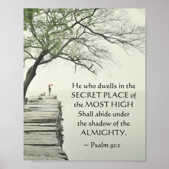 Psalm 91:1 Han som bor i SECRET STÄLLE Poster (Framsidan)