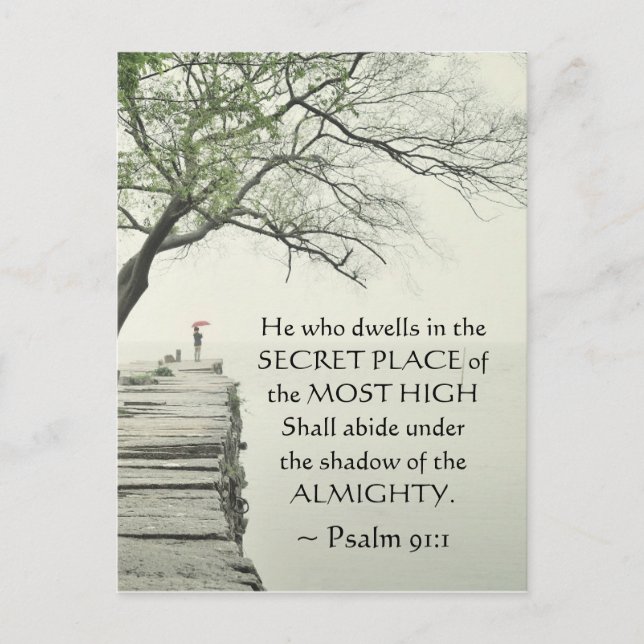 Psalm 91:1 Han som bor i SECRET STÄLLE Vykort (Framsida)