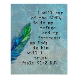 Psalm 91:2 Bibelvers Fototryck