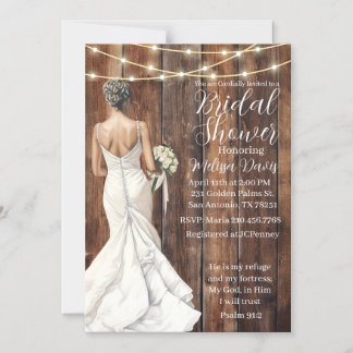 Psalm 91:2 Bridal Shower Invitation Magnetisk Inbjudningskort