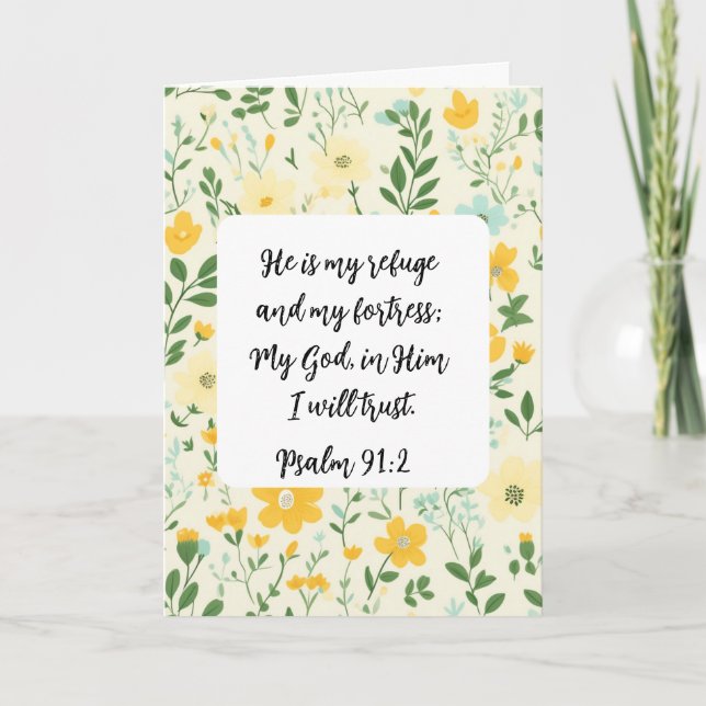 Psalm 91:2 Christian greeting Card Kort (Framsida)