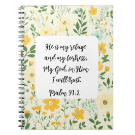 Psalm 91:2 Christian Spiral Photo Notebook Anteckningsbok