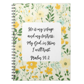 Psalm 91:2 Christian Spiral Photo Notebook Anteckningsbok