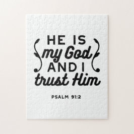 Psalm 91:2 – Tro på Gud Kristet bibelvers Pussel