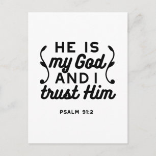 Psalm 91:2 – Tro på Gud Kristet bibelvers Vykort