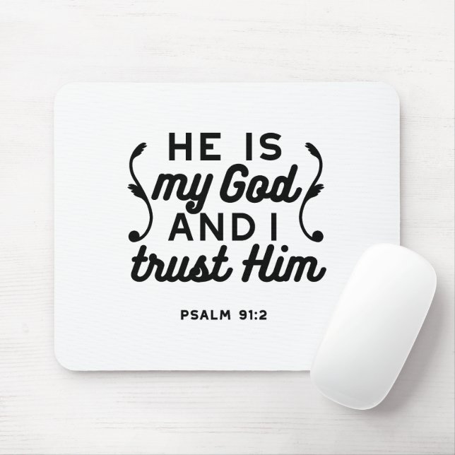 Psalm 91:2 – Trust in God Christian Bible Verse Musmatta (Med mus)
